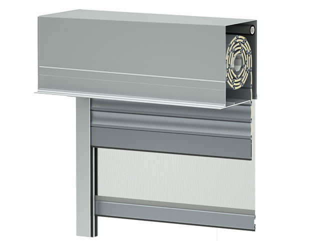 Flush-mounted external roller shutter with insect screen