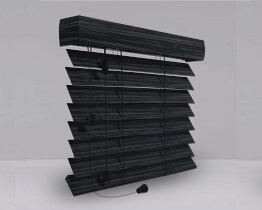 Internal wooden blinds above the windows