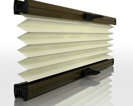 Beige pleated blinds
