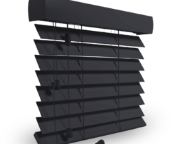 Wood slat window shades