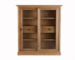 Display cabinet Chantal 115x40x158cm with 2 drawers