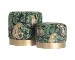 Set poufs Wild Cat gold-2pcs