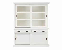Display cabinet Milton with 4 drawers 144x53x226cm