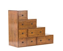 Bookcase Zen brown, 7drawers 88x35x88cm
