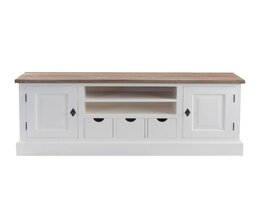 TV cabinet Brighton 150x40x65cm white&natural