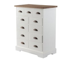 Chest of drawers Brighton 11 drawers white&natural