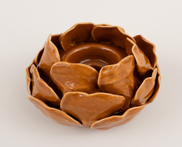 Świecznik Petalia light brown 10 cm