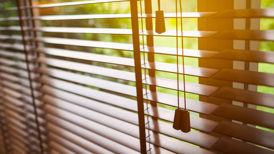 
										Wooden blinds with tapes
																						