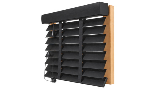 
										Black wooden blinds
																						