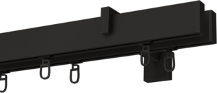 Curtain track with end cap