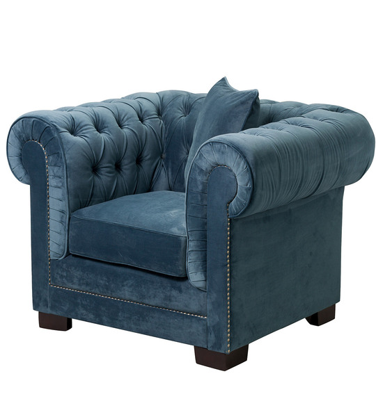 Armchair Chesterfield Classic Velvet Midnight 118x96x77cm