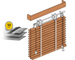 Wooden blinds 50 mm, a ladder belt